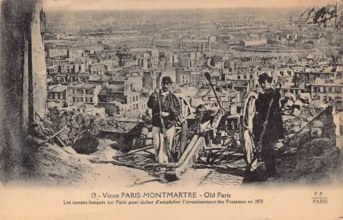 A822 Frankreich Paris Montmartre Alt Paris Kanoniker Soldaten Vintage Postkarte