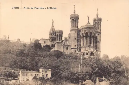 A824 Frankreich Lyon ND de Fourviere L'Abside Kirche Vintage Postkarte