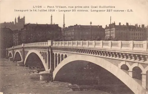 A824 Frankreich Lyon Pont Wilson Brücke Vintage Postkarte