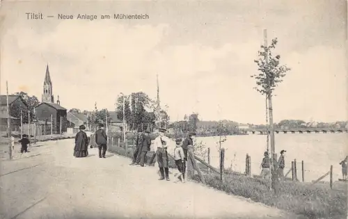 A102 Russland 1915 Tilsit Sovetsk Kaliningrad Promenade Mühlenteichsee Postkarte
