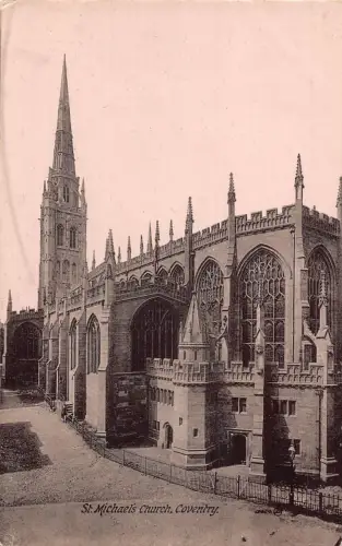 A917 England Coventry St Michael's Church Vintage Postkarte