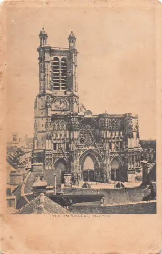 A917 England Troyes Cathedral Vintage Postkarte
