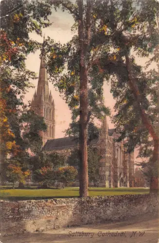 A917 England 1922 Salisbury Cathedral Vintage Postkarte