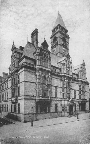 A917 England 1918 Wakefield Town Hall Vintage Postkarte
