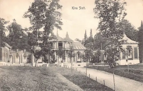 B206 Schweden Kina Schlitz Schloss Vintage Postkarte