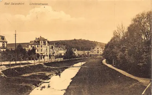 A099 Deutschland 1912 Bad Salzschlirf Lindenstraße Straße Vintage Postkarte