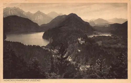 L016 Deutschland Hohenschwangau Jugend Königsburger Seegebirge Vintage Postkarte