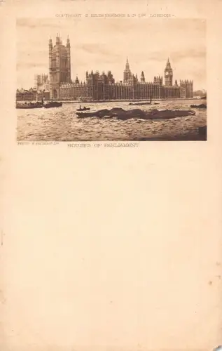 A022 England London House of Parliament Big Ben Vintage Postkarte