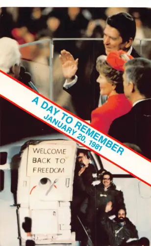 Tag zum Gedenken 1981 Ronald Reagan US-Präsident Gefangene befreit Postkarte