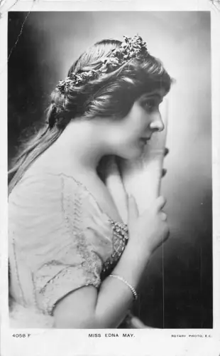 Portrait 1906 amerikanische Schauspielerin und Sängerin Miss Edna May Vintage Postkarte