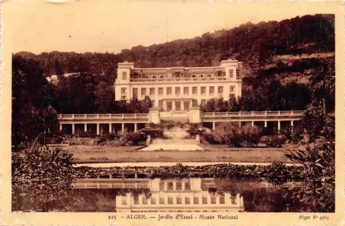 B063 Algerien Algier Jardin d'Essai Musee National Vintage Postkarte