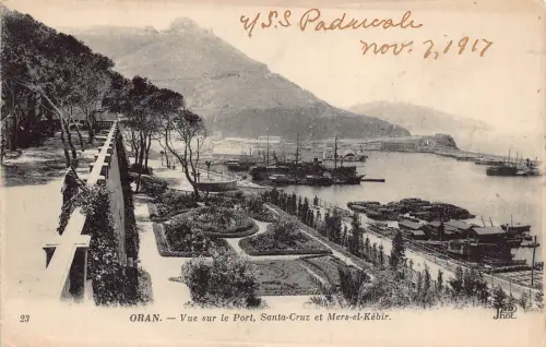 B063 Algerien Oran Vue sur le Port Santa Cruz Mers-el-Kebir Hafen Postkarte