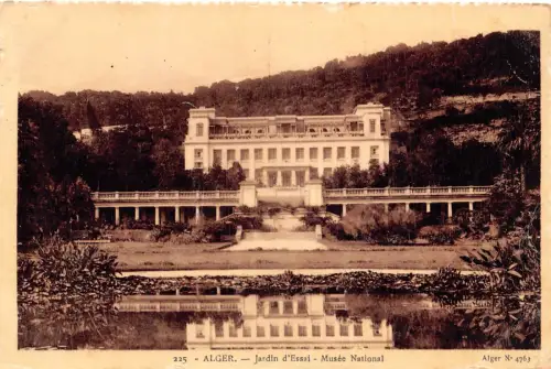 B063 Algerien Algier Jardin d'Essai Musee Nationalmuseum Vintage Postkarte