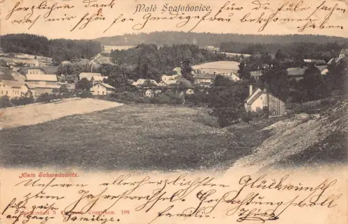 B059 Tschechien 1898 Männlich Svatonovice Klein Schwadowitz Vintage Postkarte