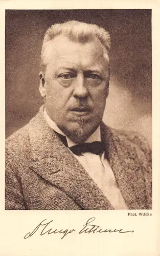 B060 Deutsche Persönlichkeit Hugo Eckener Flieger Portrait gedruckte Autogramm Postkarte