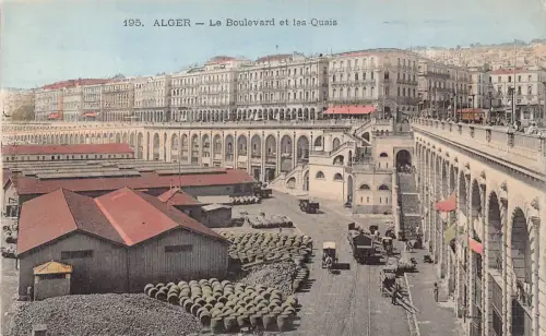 B206 Algerien Algier Boulevard et les Quais Vintage Postkarte