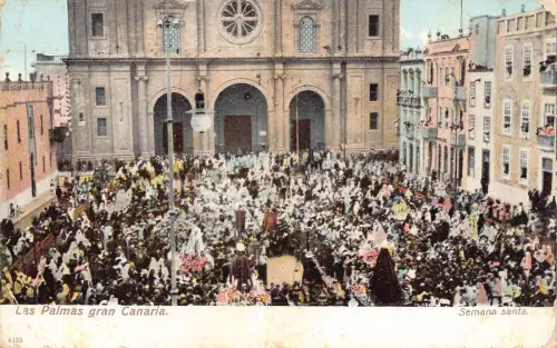 B204 Spanien 1910 Las Palmas Gran Canaria Semana Santa Vintage Postkarte
