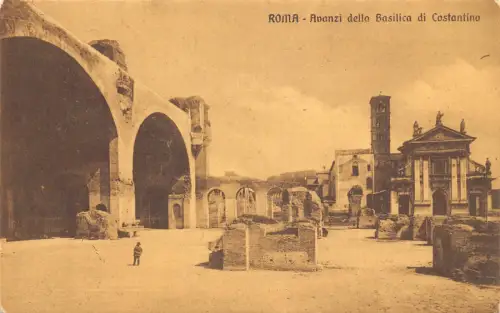 C080 Italien Roma Avanzi della Basilica di Constantino 1913 Vintage Postkarte