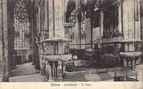 C082 Italien Milano Cattedrale Il Coro Vintage Postkarte