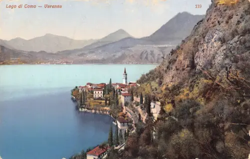 C080 Italien Lago di Como Varenna Vintage Postkarte