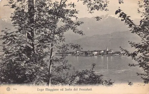 C080 Italien Lago Maggiore ed Isola dei Pescatori 1917 Vintage Postkarte