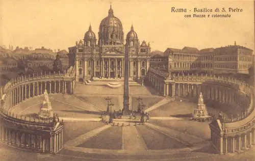 A017 Italien Rom Basilica di S Pietro con Piazza e colonnato Vatikan Postkarte