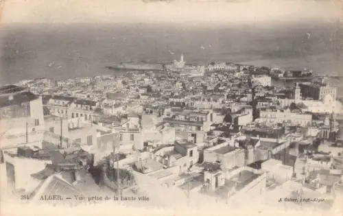 B205 Algerien Algier Vue prise de la haute ville Vintage Postkarte
