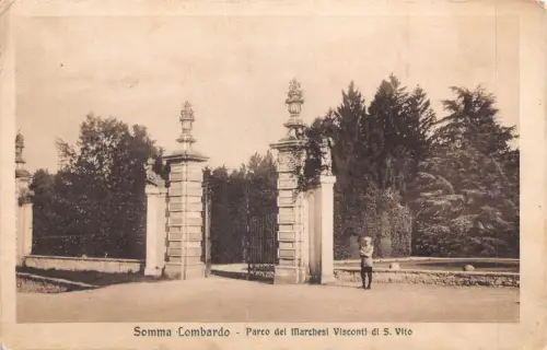 C080 Italien Somma Lombardo Parco dei Marchesi Visconti di S.Vito 1917 Postkarte