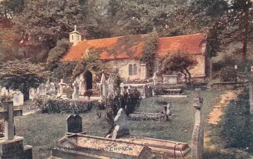 B057 England Old Church Bonchurch Isle of Wight Postkarte