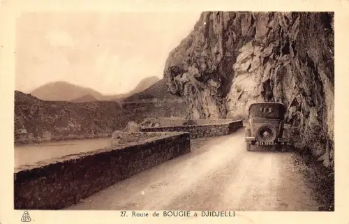 B201 Algerien Jijel Route de Bougie a Djidjelli Auto Oldtimer Postkarte