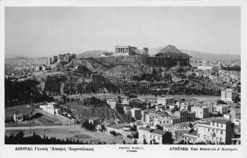 B200 Griechenland Athen Gesamtansicht der Akropolis RPPC Vintage Postkarte