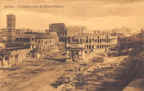 A016 Italien Rom Il Colosseo visto dal Monte Palatino Kolosseum Vintage Postkarte