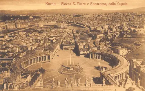 A017 Italien Rom Vatikan Piazza S Pietro Panorama della Cupola Vintage Postkarte