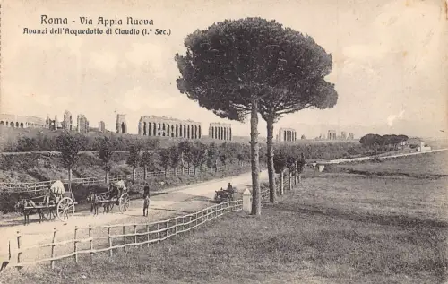 C083 Italien Roma Via Appia Nuova Vintage Postkarte