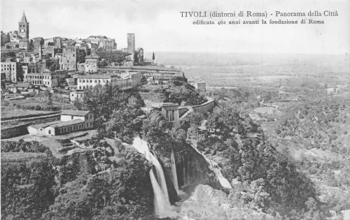A016 Italien Tivoli dintorni di Roma Panorama della Citta Vintage Postkarte