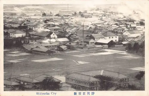 L274 Japan Shidzuoka Stadt Panoramablick Vintage Postkarte