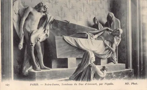 Frankreich Paris Notre-Dame Tombeau du Duc d'Arcourt par Pigalle Vintage Postkarte