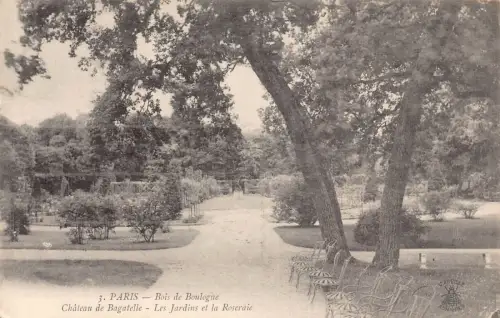 Frankreich Paris Bois de Boulogne Chateau de Bagatelle Rosengarten Vintage Postkarte