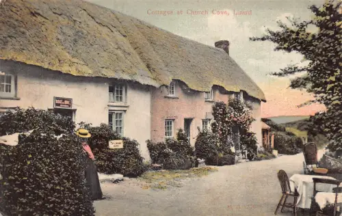 A788 England Lizard Cornwall Cottages at Church Cove Vintage Postkarte