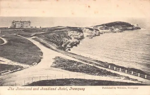 A788 England Newquay Headland Hotel Vintage Postkarte