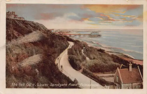 A788 England Folkestone Toll Gate Lower Sandgate Road Vintage Postkarte