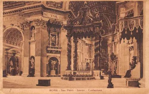 L283 Italien Roma Rom 1925 San Pietro Interieur Vintage Postkarte