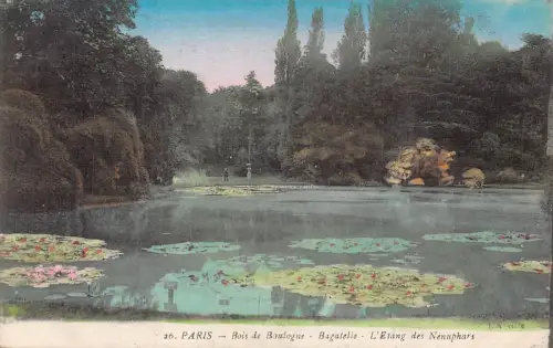 Frankreich Paris Bois de Boulogne Bagatelle L'Etang des Nenuphars See Postkarte