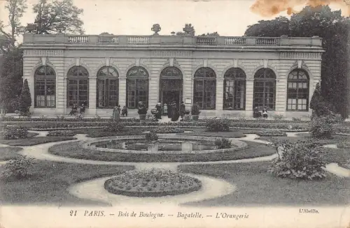 Frankreich Paris Bois de Boulogne Bagatelle L'Orangerie Vintage Postkarte
