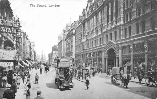 A789 England London Doppeldecker Bus Hotel Cecil The Strand Vintage Postkarte