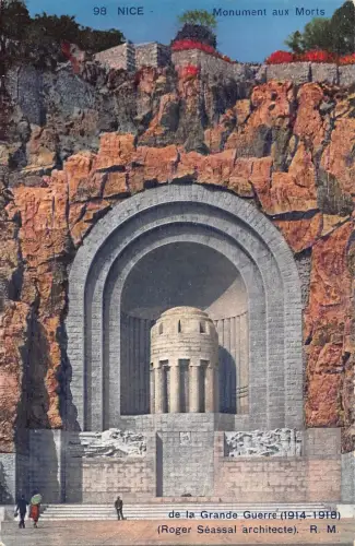 L118 Frankreich Schönes Denkmal für gefallene Soldaten im Ersten Weltkrieg Vintage Postkarte