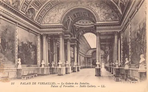 A827 Frankreich Schloss Versailles Schlachtgalerie Vintage Postkarte