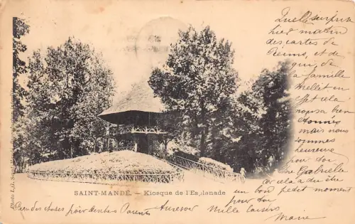 A827 Frankreich 1901 Saint Mande Kiosque de L'Esplanade Kiosk Vintage Postkarte