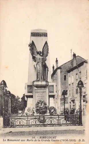 L118 Frankreich Mirecourt Kriegerdenkmal Erster Weltkrieg Vintage Postkarte