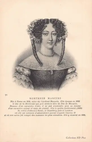 A792 Royalty Italian Duchesse de Mazarin Hortense Mancini Writer Postcard